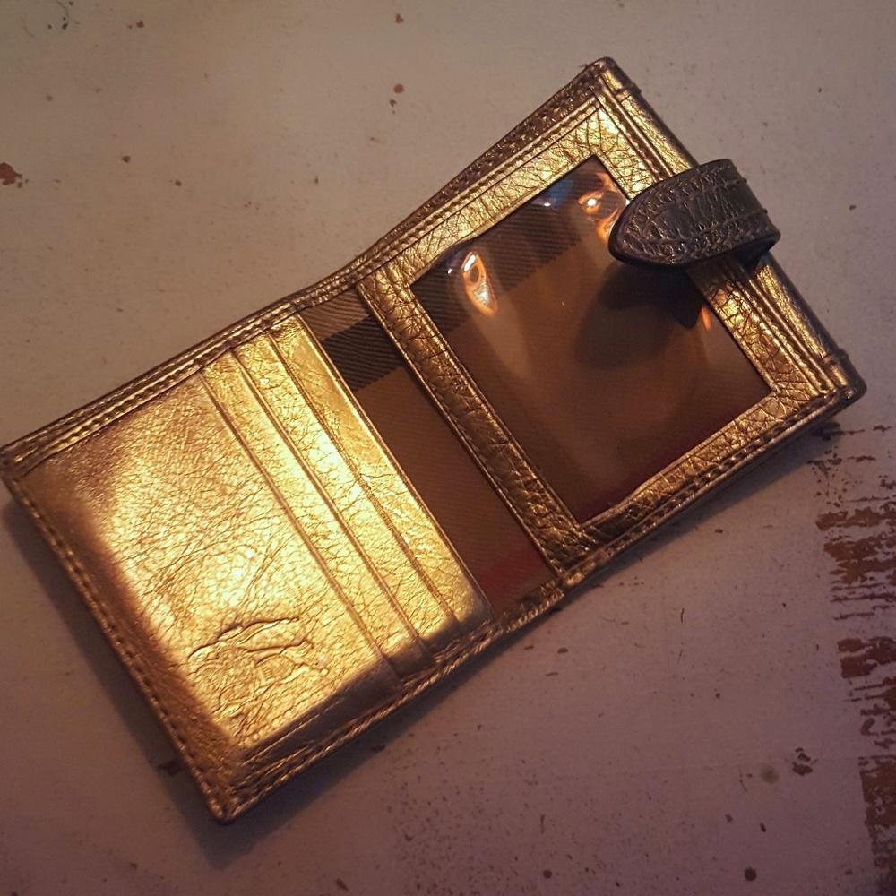 Burberry Metallic Gold Stirrup Wallet - Picture 4 of 6